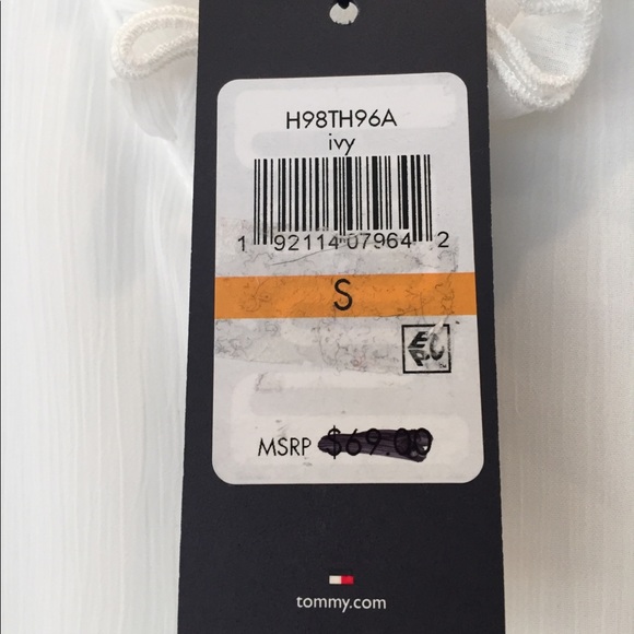 NWT Tommy Hilfiger Sheer White Ruffle Blouse - Picture 8 of 9